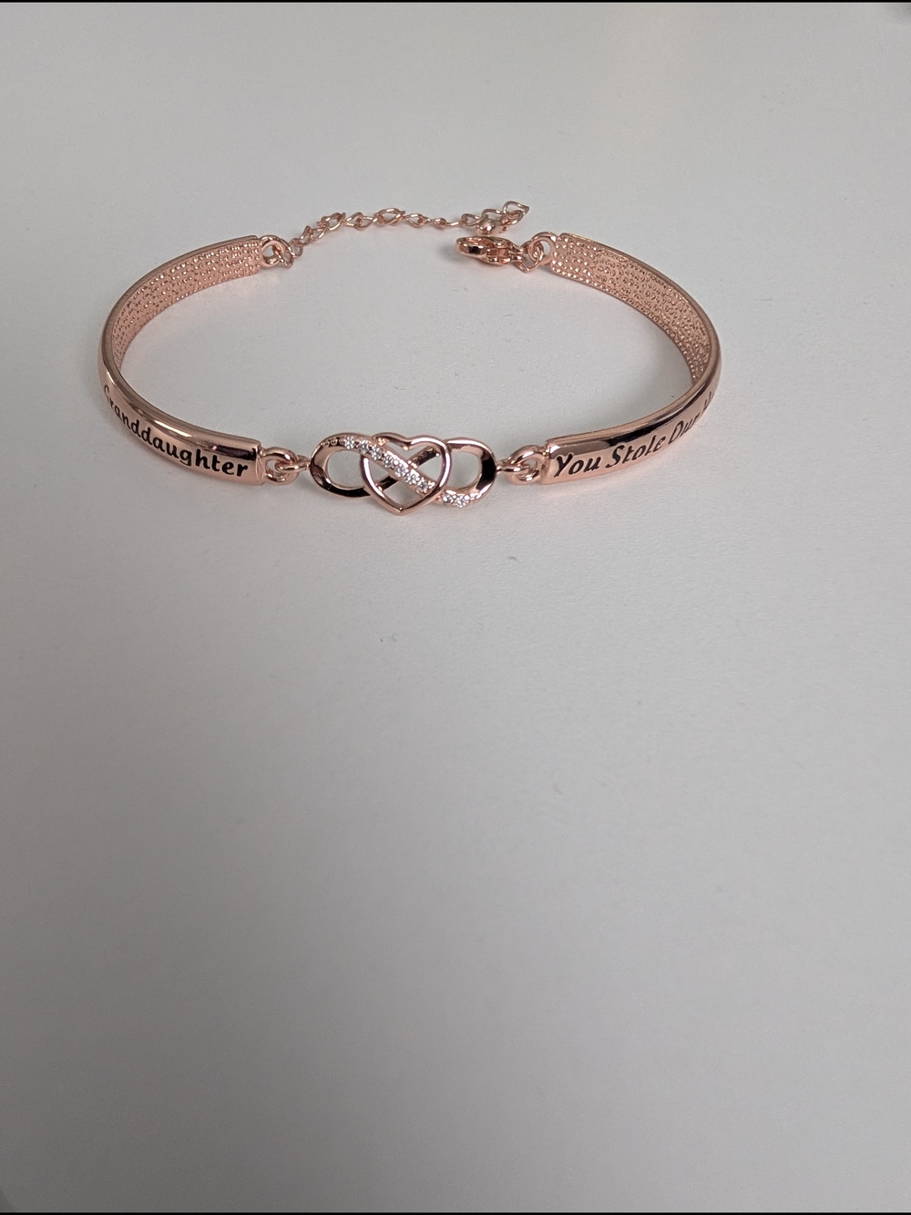 Rose Gold Heart Infinity Bracelet
